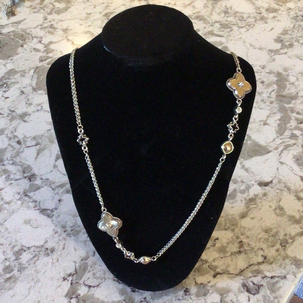 Brighton Silver Necklace with Floral Charms